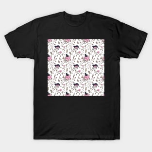 Peony flowers and cats T-Shirt